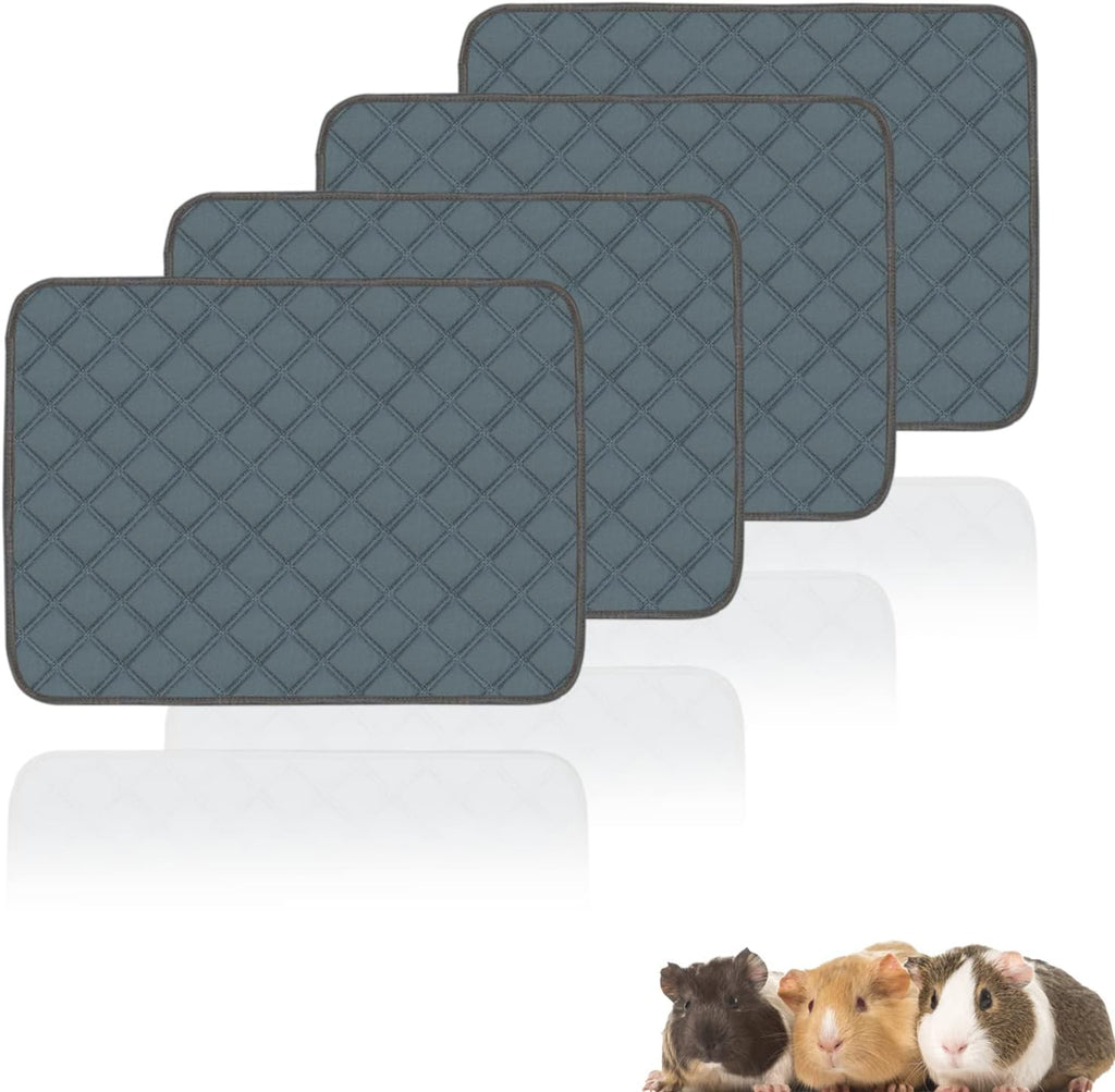 4 Pack Guinea Pig Cage Liners Washable Guinea Pig Bedding Reusable Waterproof Super Absorbent Guinea Pig Pee Pads Anti Slip Mat for Small Animals Rabbit Hamster Rat -28 x 14 Inch