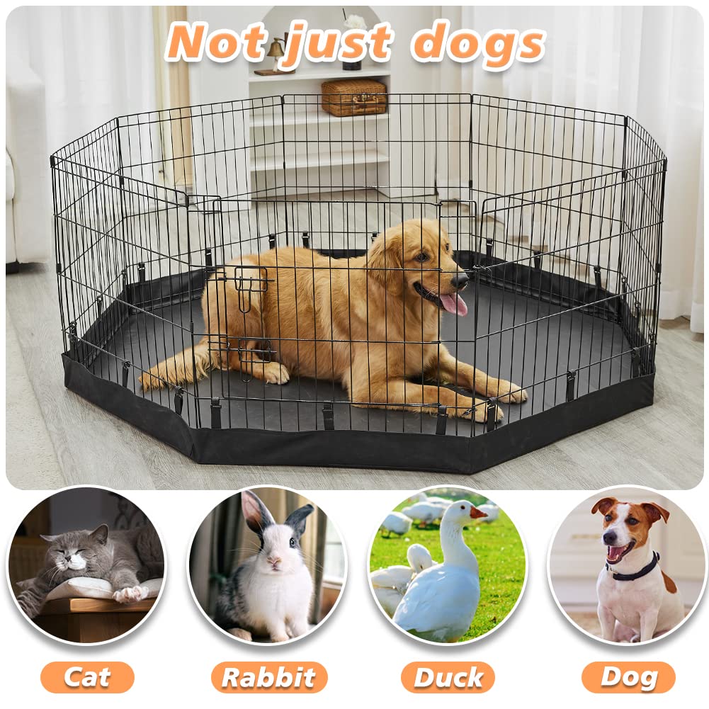 PJYuCien Playpen Bottom Pad for 24'' Width 8 Panel Pen, Hook Connect, Black