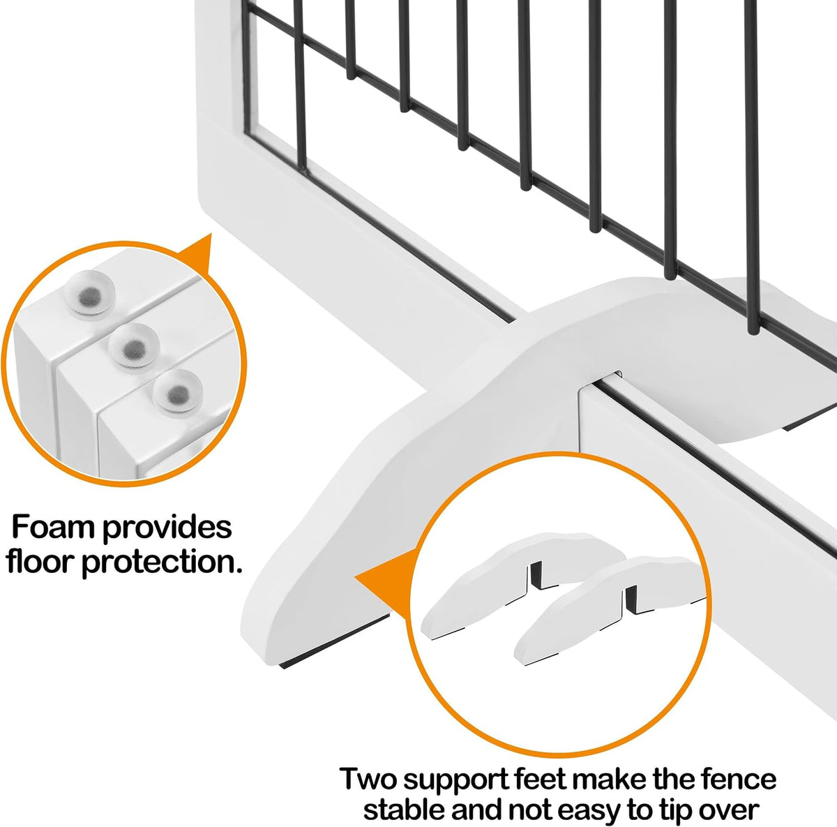 Yaheetech 32"H 4-Panel Extra Wide Freestanding Dog Gate For Stairs Doorways