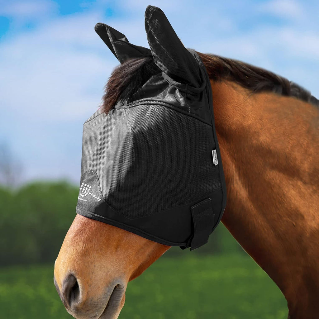 Harrison Howard Half Face Horse Fly Mask UV Protection and Breathable for Equine Use Comfortable Magenta XS