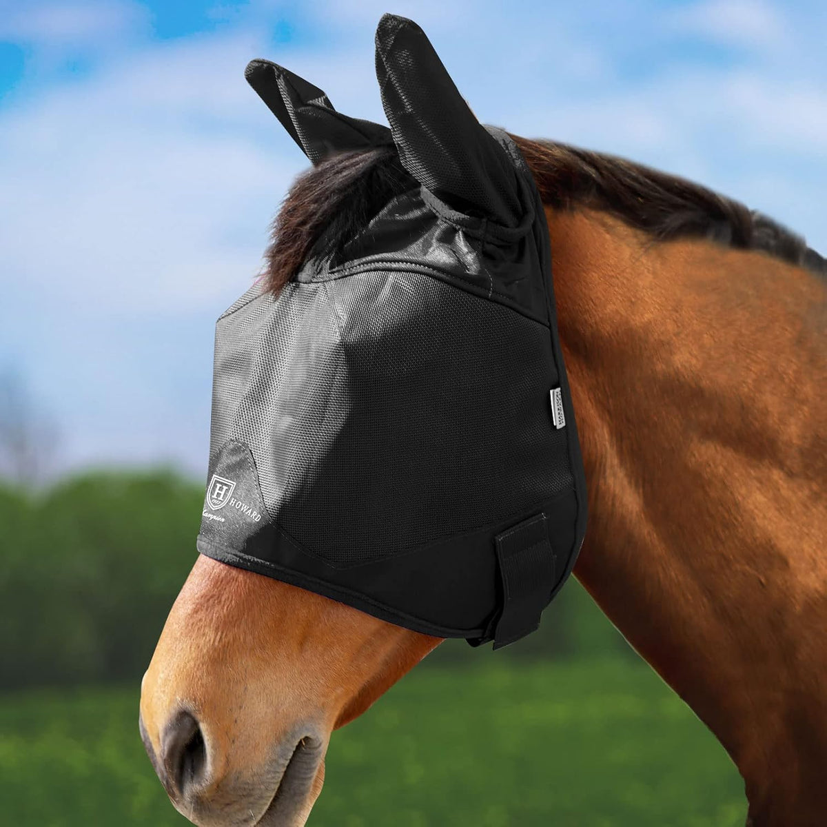 Harrison Howard Half Face Horse Fly Mask UV Protection and Breathable for Equine Use Comfortable Magenta XS