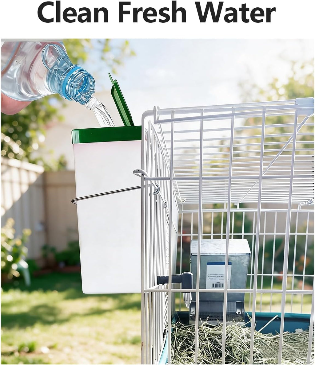 2 Pack 32oz Small Animal Water Bottle for Cage - Leak-Proof Hanging Water Dispenser for Rabbits, Guinea Pigs, Hamsters, Chinchillas & Ferrets (Clear)