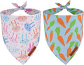 ADOGGYGO Easter Dog Bandanas 2 Pack, Reversible Bunny Carrot Print Puppy Scarf by ADOGGYGO