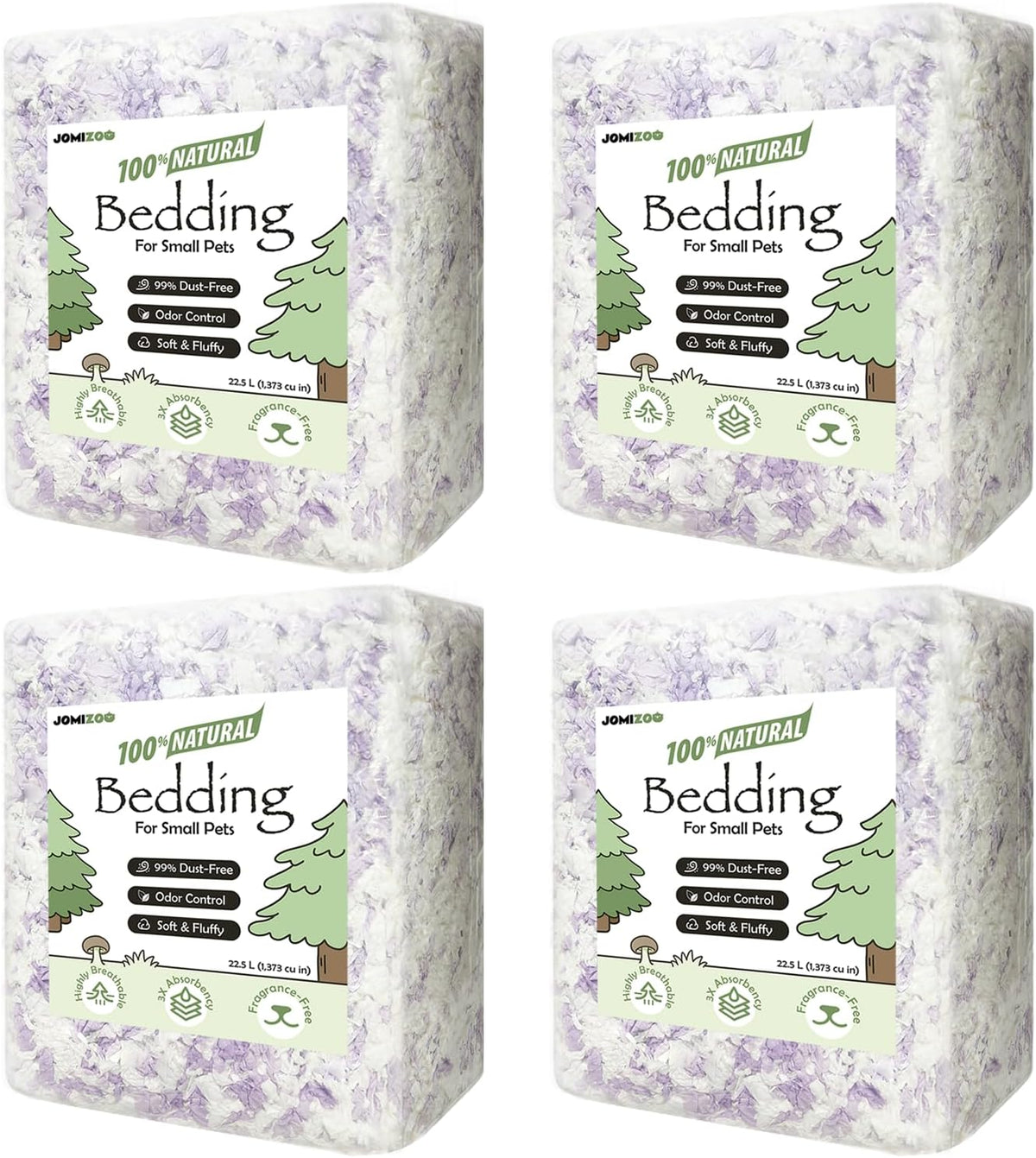 Hamster Bedding 90L, 99% Dust-Free, Soft, Odor Control, Purple