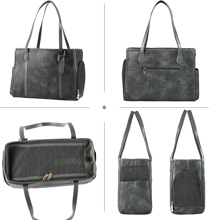Stylish Dog Purse Carrier, Leather Pet Carrier Bag - Image 3