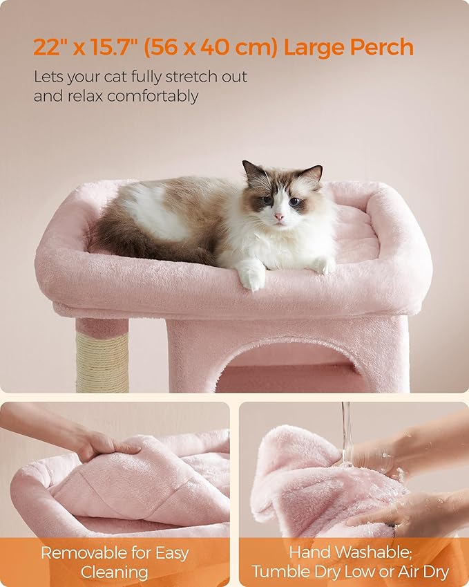 Feandrea Cat Tree, 33.1-Inch Cat Tower, Plush Condo - Image 3