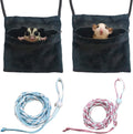 2 Pics Sugar Glider Pouch and 2 Pics Hamster Leash Small Animal Carry Pouch with Adjustable – Cozy & Portable Habitat for Small Pets (Hamsters, Rat, Squirrels)