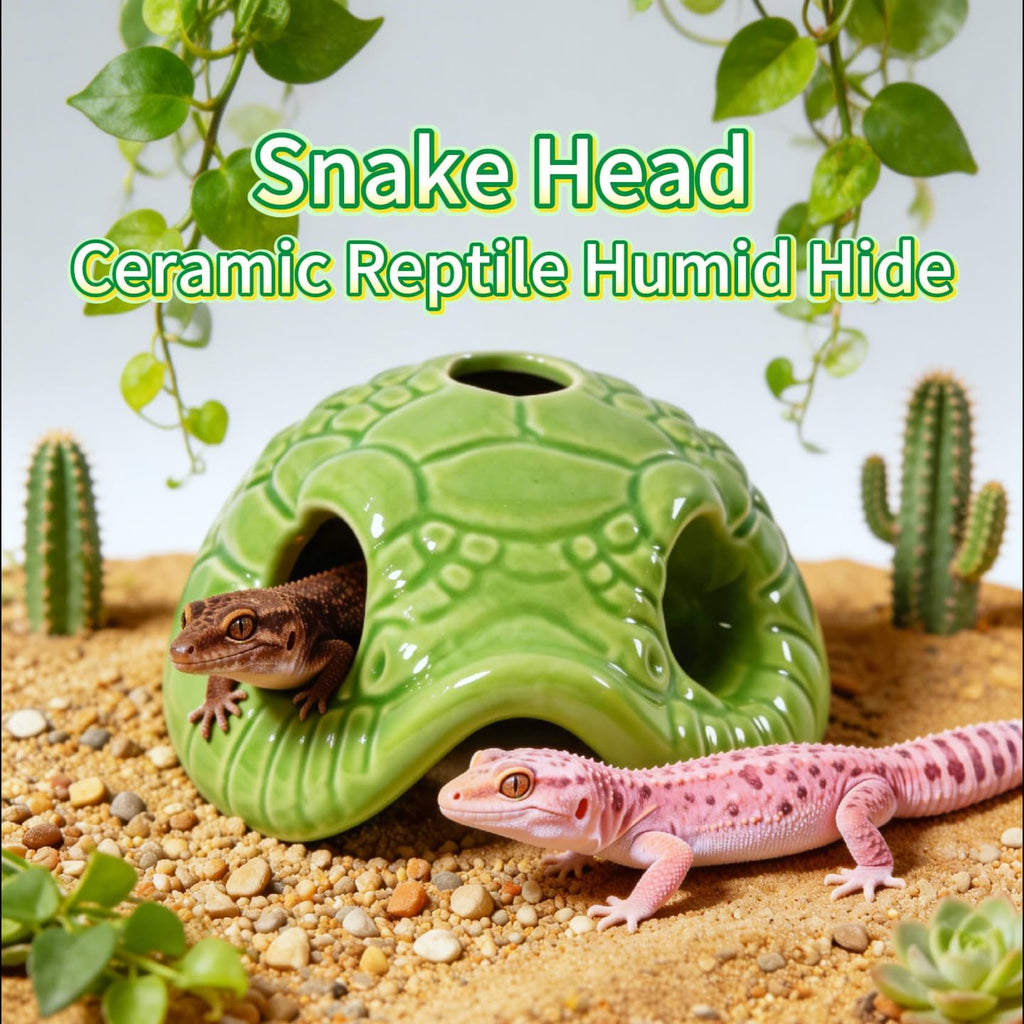 Snake Head Reptile Hide Cave, Green