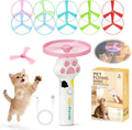 Cat Toy Disc Launcher,Rechargeable Interactive Cat Fetch Toy with 10 Discs