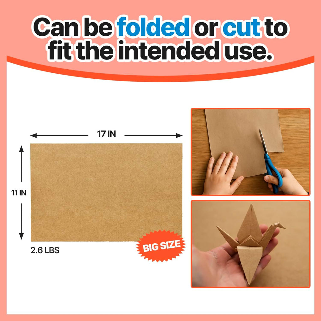 T TORTO9 Bird Cage Liner - 120 Paper Sheets - Ideal for Pet Habitats, Bulk Pack for Long-Lasting Use, Newsprint Texture, Convenient Parcel Packaging - Kraft 11 x 17 Inch
