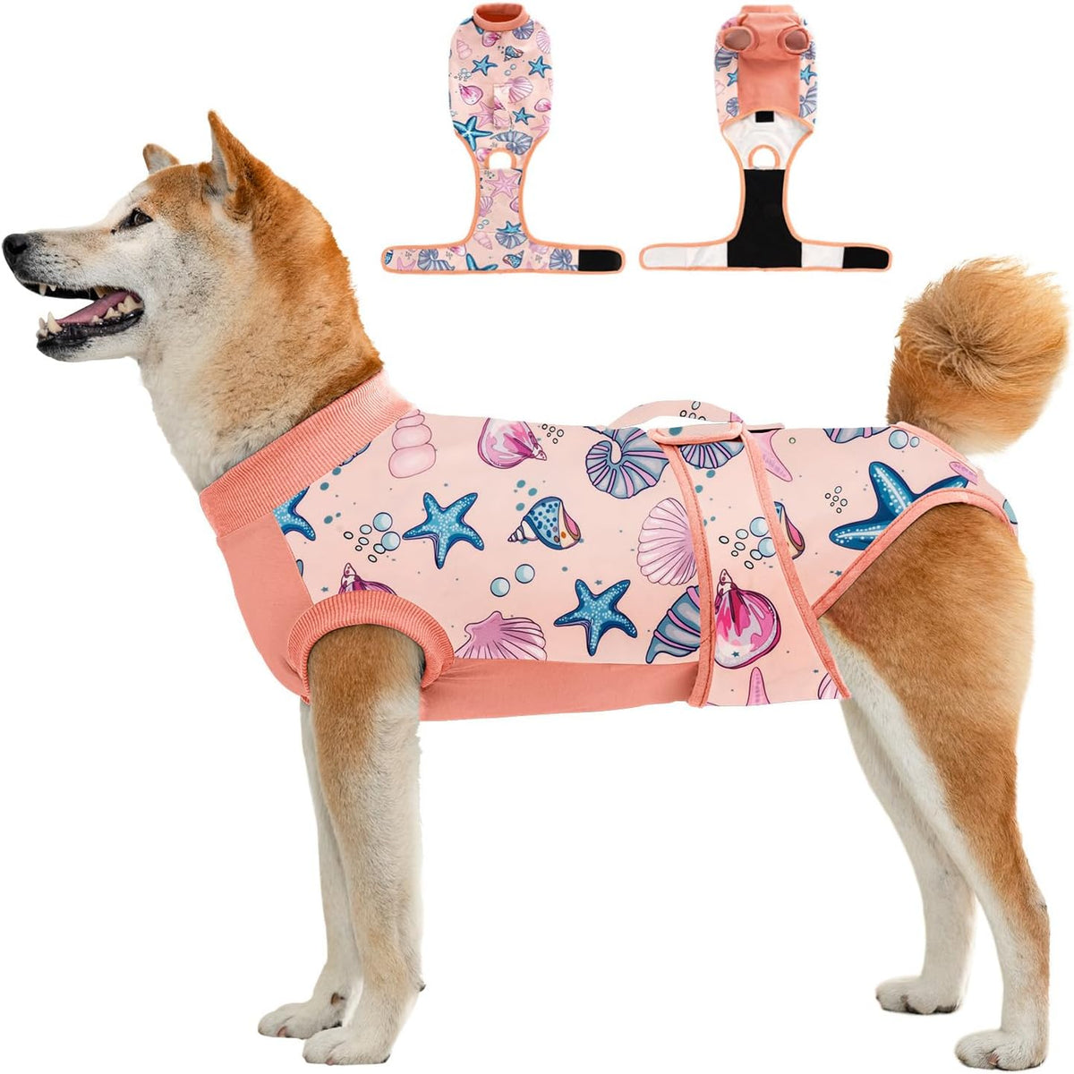 Recovery Suit for Dogs Cats,Female Male Dog Onesie for Spay Neuter,Substitute E-Collar & Cone,Anti-Licking Breathable Onesie for Small Medium Large Dogs Cats (Fish,S)