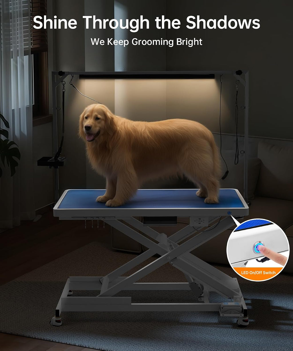 POLIMO Professional LED Electric Dog Grooming Table - Heavy Duty