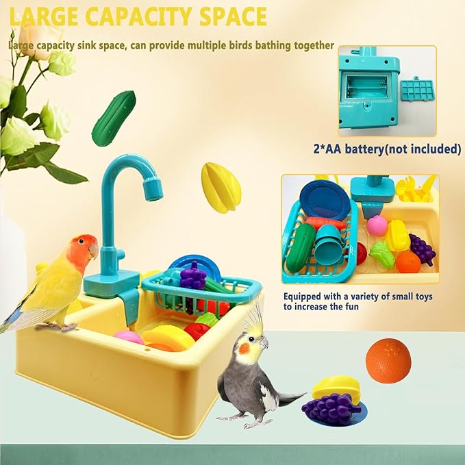 kathson Parrot Bathtub, Automatic Bird Shower Box, Bird Bathing Tub Pool Toy - Image 6