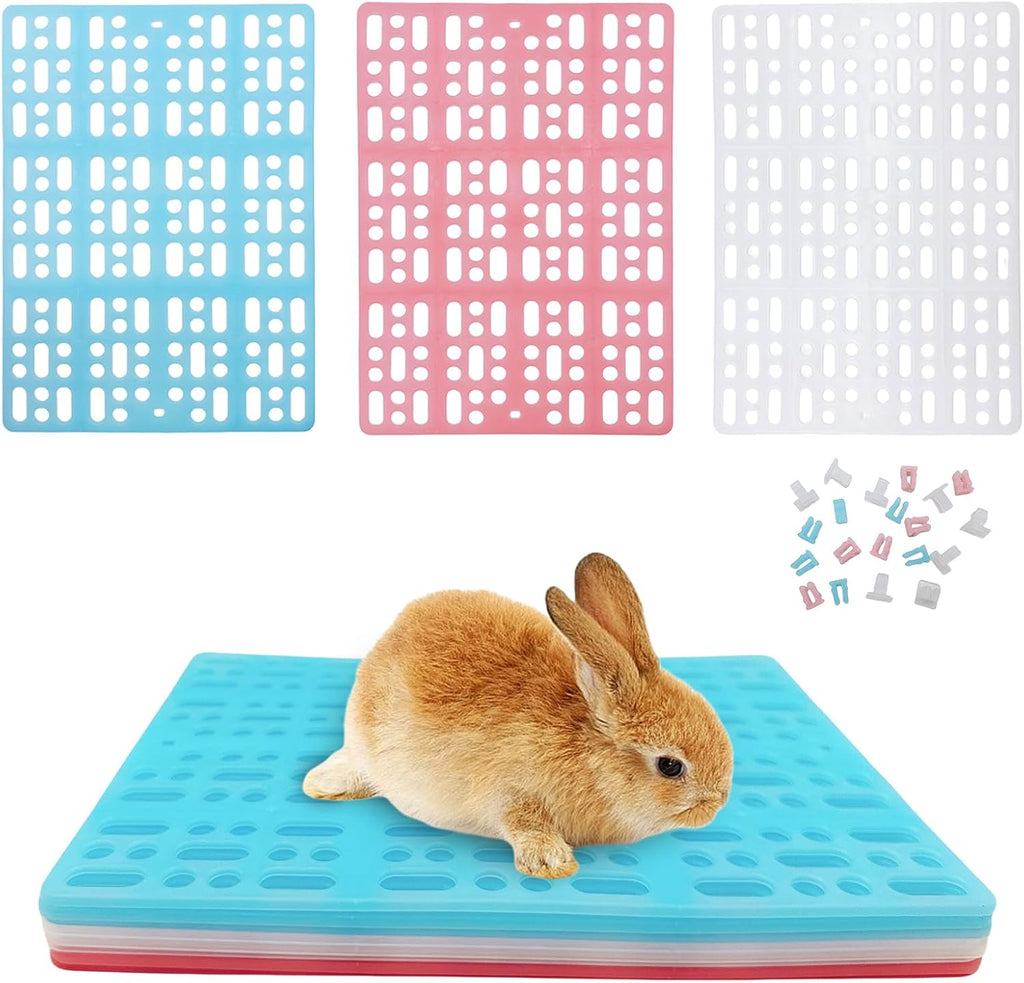 Hamiledyi 10 Pack Rabbit Cage Mats Plastic Resting Mat for Guinea Pig