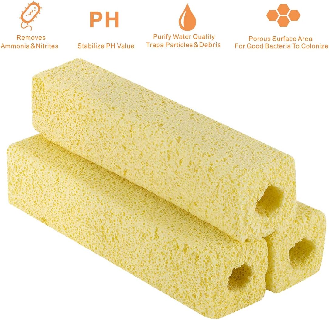 hygger 6.2-Inch Long Aquarium Bio Media Ceramic Filter Media Blocks for Sump Tank Pond Freshwater Fish Tank Filter Media (7.9 lbs,40-Pack)