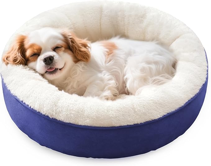 Love's cabin Round Donut Cat and Dog Cushion Bed, 25in Pet Bed by Lovescabin
