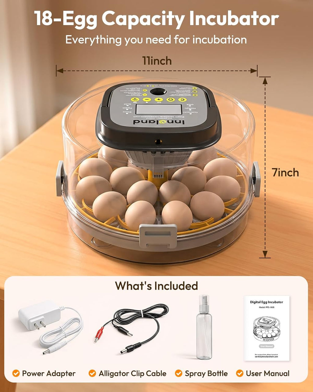 18 Egg Incubator for Hatching Eggs with Humidity & Temperature Control
