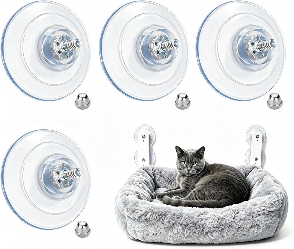 8 Pack Powerful Cat Window Perch Suction Cup with Screw and Nut,3.3 Inches