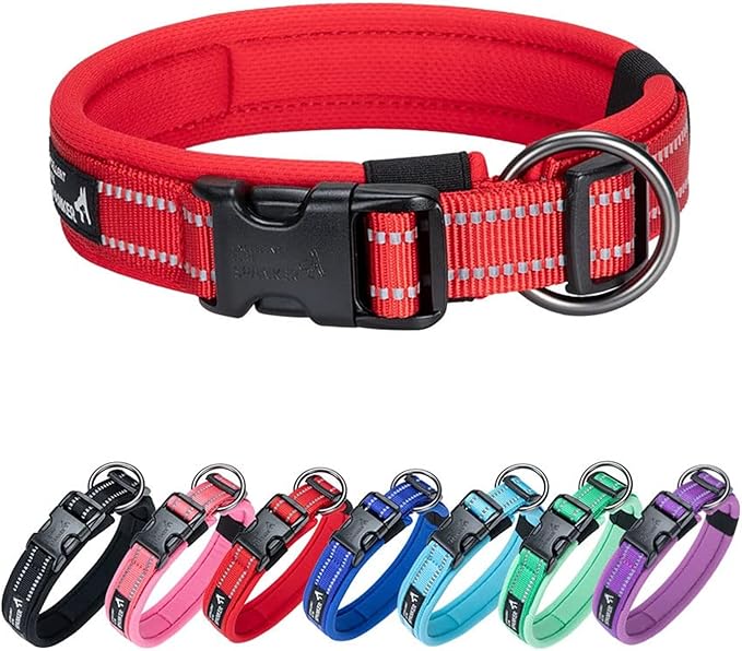 EXCELLENT ELITE SPANKER Reflective Dog Collar Classic Soft Padded Breathable by EXCELLENTELITESPANKER