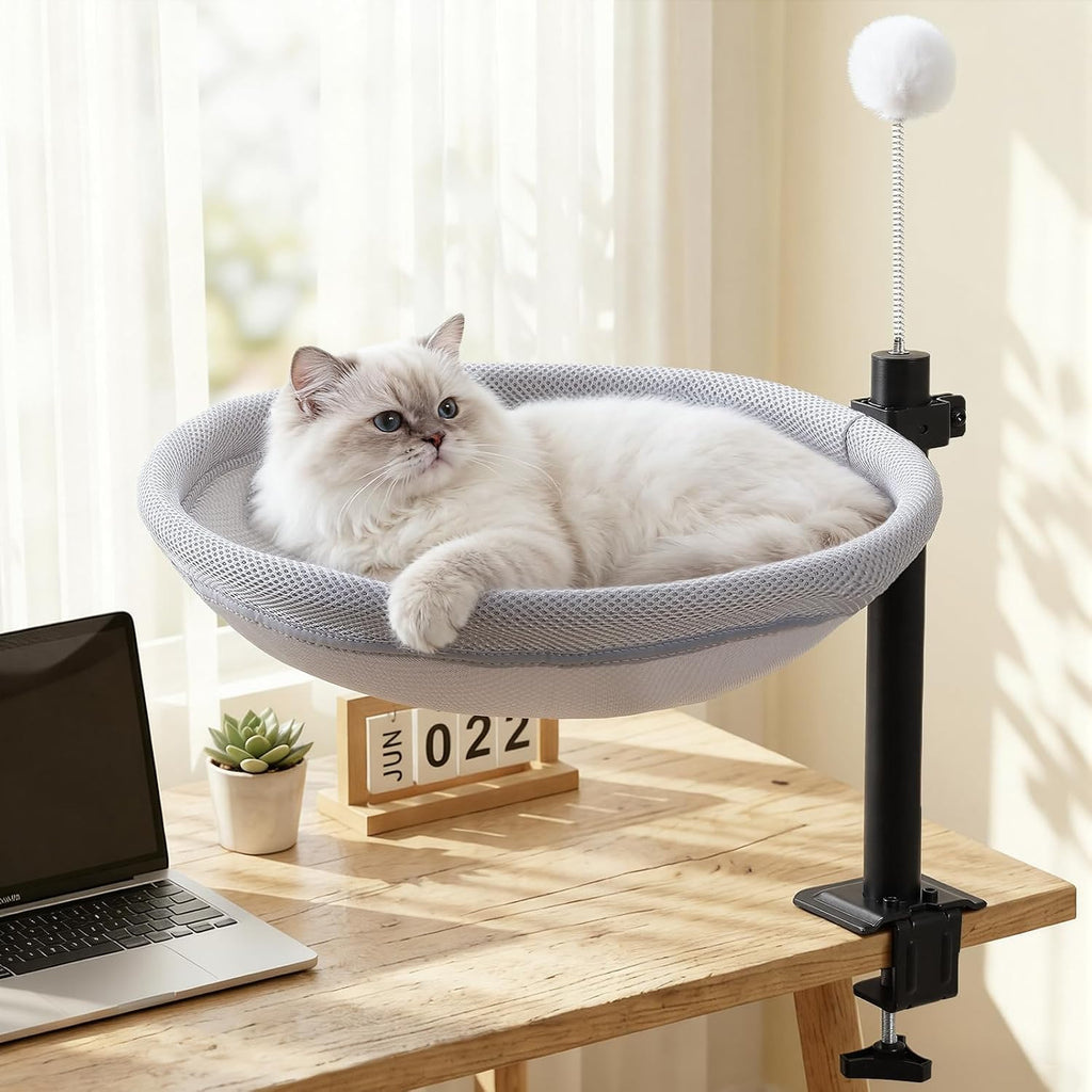 Cat Desk Bed with Interactive Hanging Ball