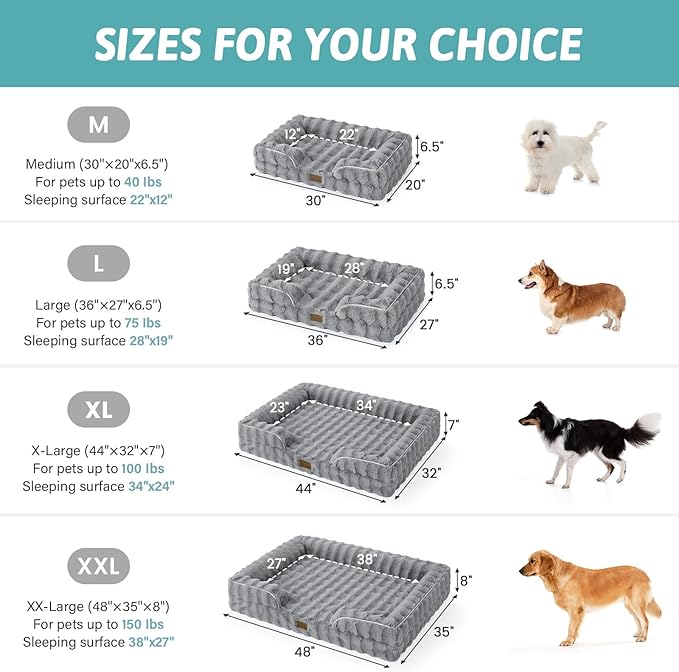 Orthopedic Dog Bed for Large Size Dog, Soft and Warm Faux Fur Extra Large Sofa - Image 3
