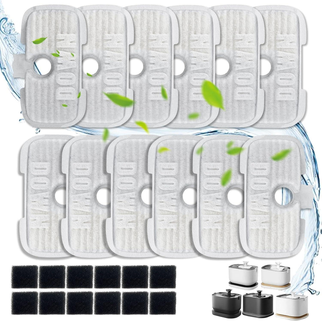 40 Packs for Petlibro Cat Water Fountain Filters Replacement Dockstream,Compatible with PETLIBRO® Water Fountain PLWF106 PLWF116 PLWF005/115/105/305 (20 Replacement Filters + 20 Pre-Filter Sponges)