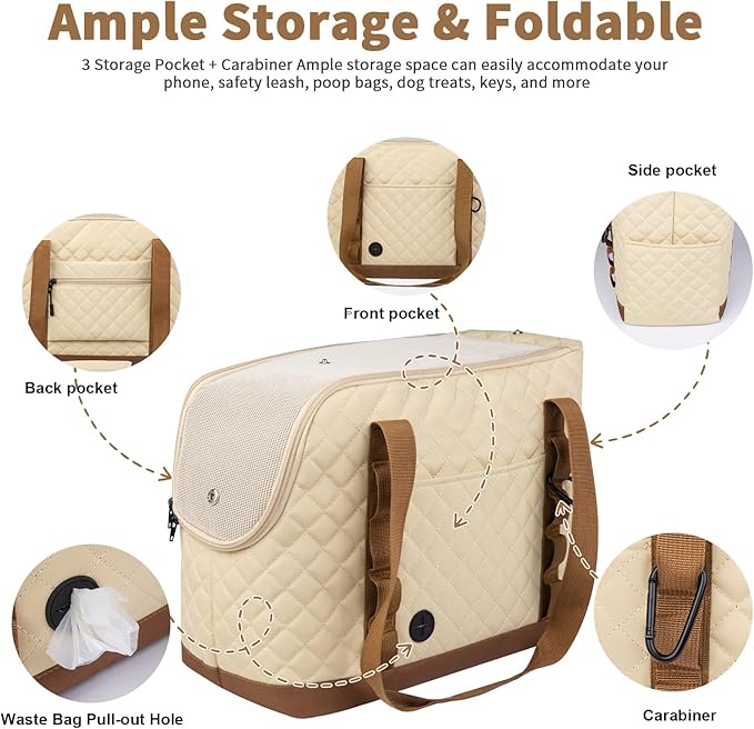 Dog Purse Carrier for Small Dogs, Soft Sided Pet Carrier - Image 2