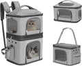 HOVONO Detachable Double Cat Backpack Carrier for 2 Pets