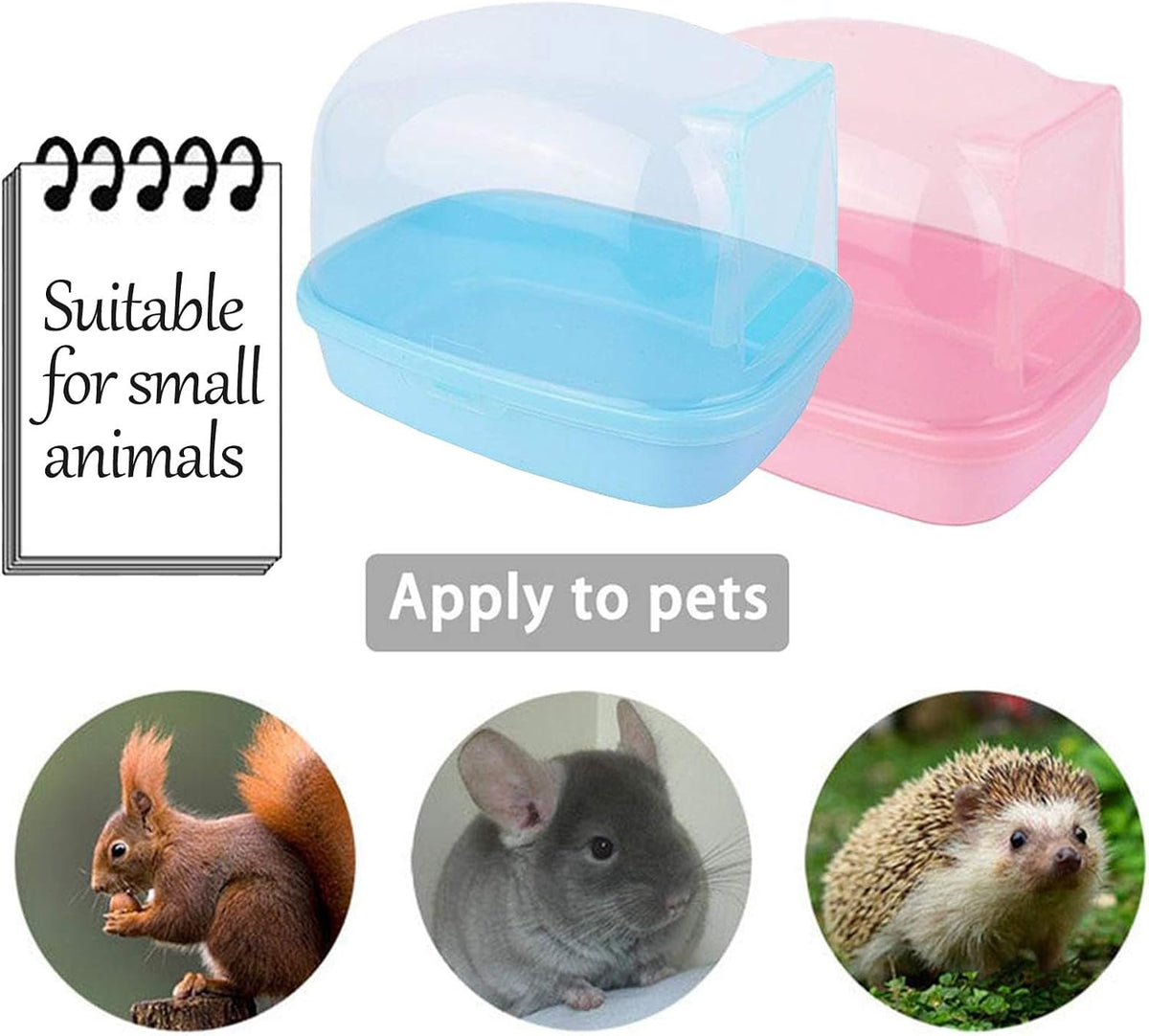 kathson Dwarf Hamster Bathroom, Chinchilla Sauna Room Plastic Sand Bath House Ideal for Gerbils, Hedgehog, Squirrel and Other Small Animals (Blue)
