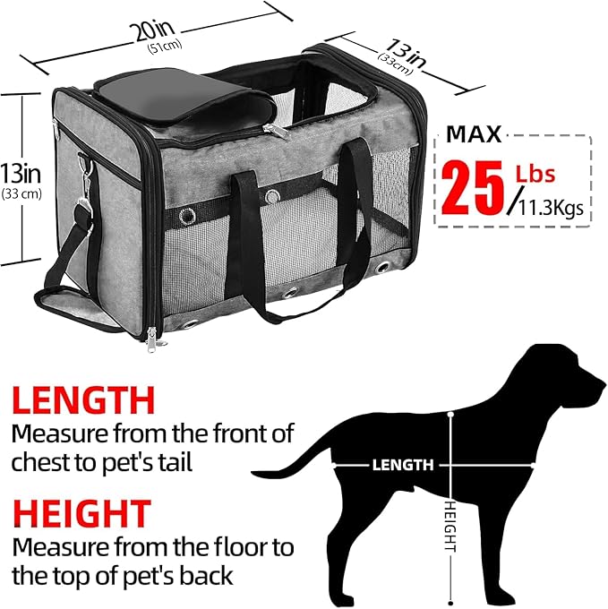 Soft Sided Cat/Dog Carrier，Collapsible Mesh Pets Travel Carriers - Image 2