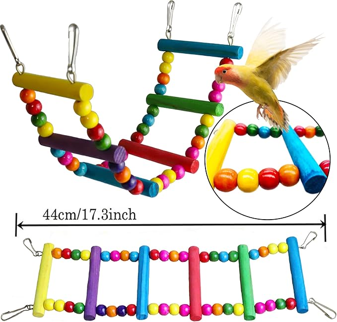 Bird Parakeet Cockatiel Toys, ESRISE Parrots Cage Hammock Swing Climbing - Image 5