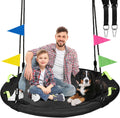 48 Inch Tree Swing, Larger Saucer Flying Swing for Outdoor Backyard, Black