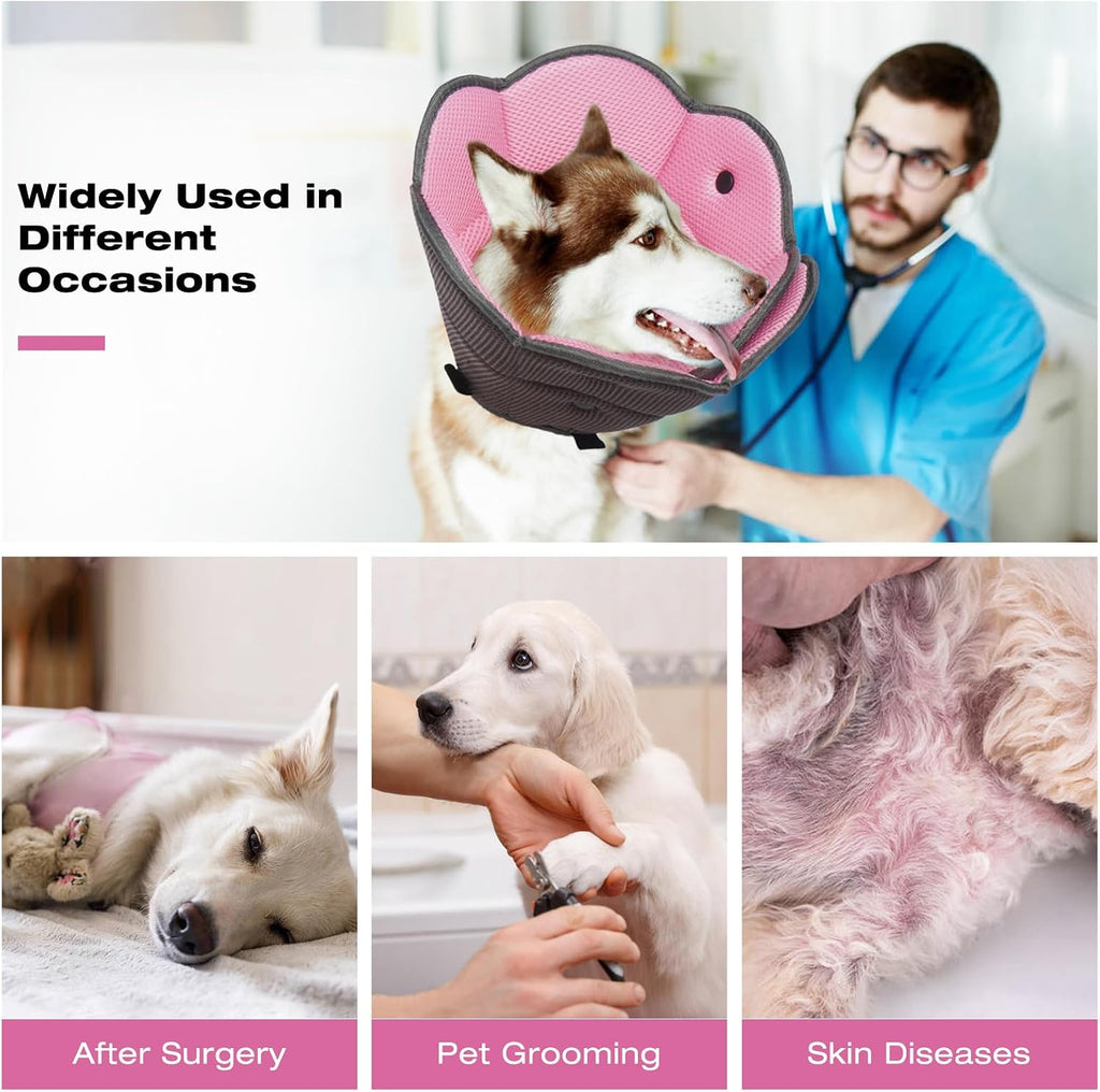Soft Dog Cone Collar After Surgery, Foldable Adjustable E-Collar for Dogs