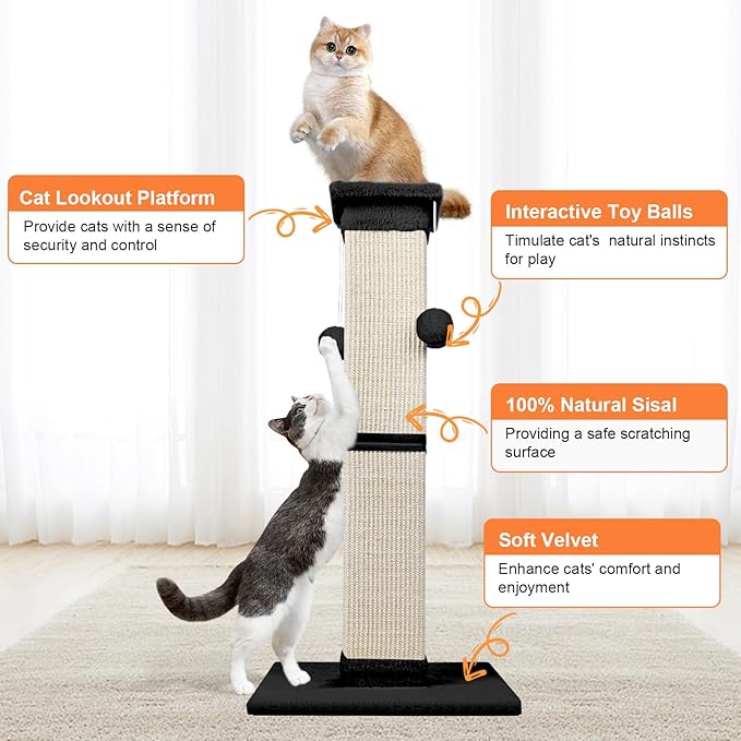 Cat Scratching Post 33 Inch Nature Sisal Cat Scratch Post - Image 4