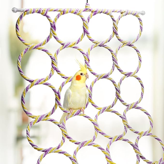 Wontee Bird Rope Climbing Ladder Parrot Hanging Swing Perch - Image 4