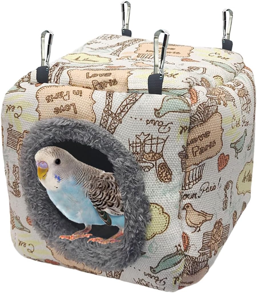 Bird Hammock Bed - Plush Nest for Parakeet Cockatiel Conure Lovebird etc