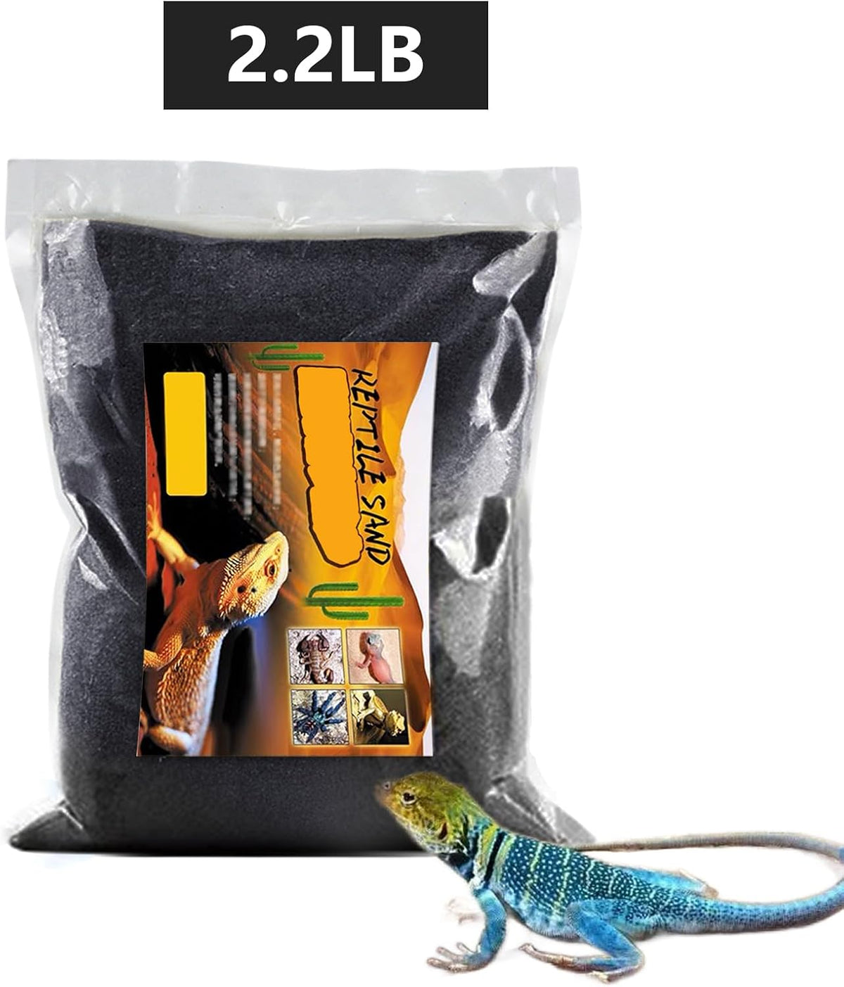 BNOSDM Reptile Sand,2.2lb Bearded Dragons Sands Substrate Bedding,Lizard Black Desert Blend Sands for Snakes Geckos Tortoises Turtle Tarantula Hermit Crab Scorpion Invertebrates