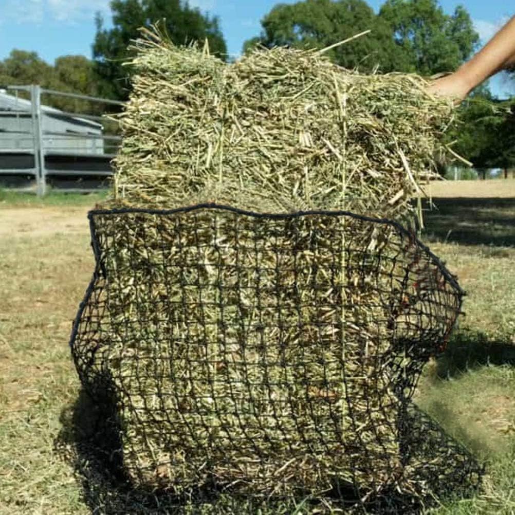 Aoneky Large Hay Net for Horses Slow Feed Horse Feeder Hay Bag 47 Inch Bale Size with Soft Knotless Nylon Mesh Fits Small Square Bales Up to 36x18x18 Inch
