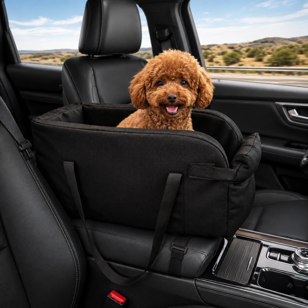 Center Console Dog Car Seat for Pets Up to 9 lb, Grey