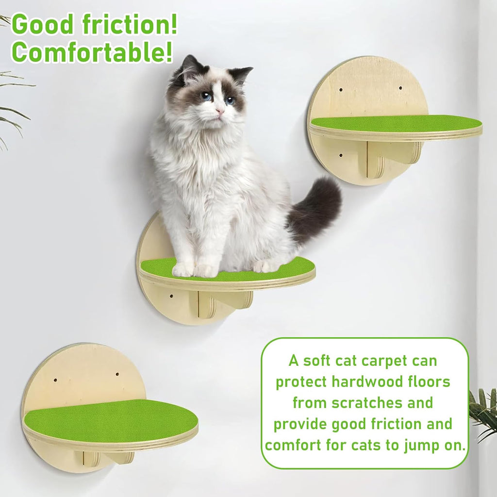 YEXEXINM Trimmable Cat Scratching Post Carpet Covered 78.7”x15.8” Self-Adhesive Cat Tree Shelves Replacement Parts Mat Cat Scratcher for Cat Tree Shelf Steps Couch Furniture DIY Protector（Green）