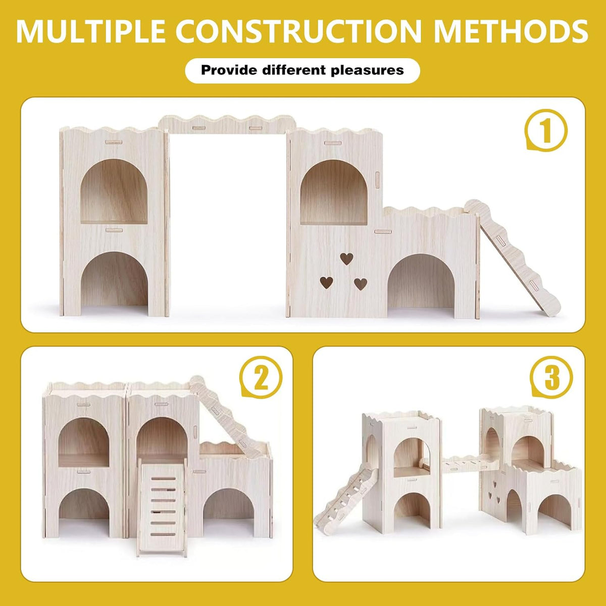 Large Wooden Hamster House Castle with Double Decker,Large Hamster