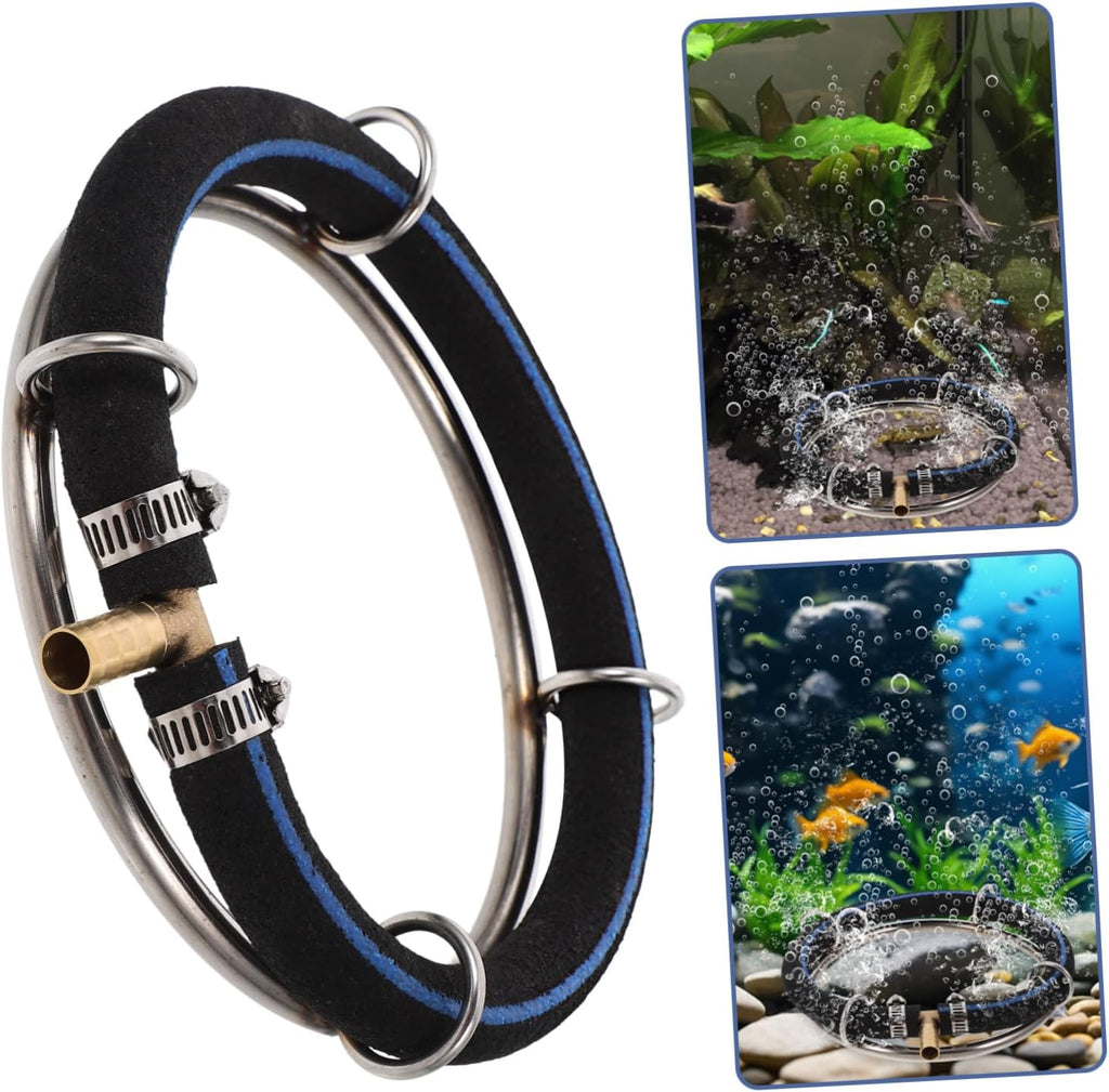 ORFOFE Bubble Ring Pump Aquarium Air Stone Diffuser Stainless Steel Oxygen Bubbler for Fish Tank and Pond Extra Fine Micro Bubbles 6.41 X 6.29 X 0.98 in 1 Pack