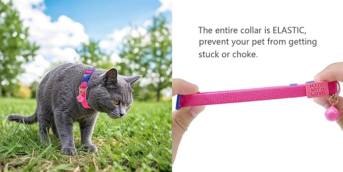 Elastic Cat Collar 2 Pack of Safety Quick Release Cat Collars - Image 3