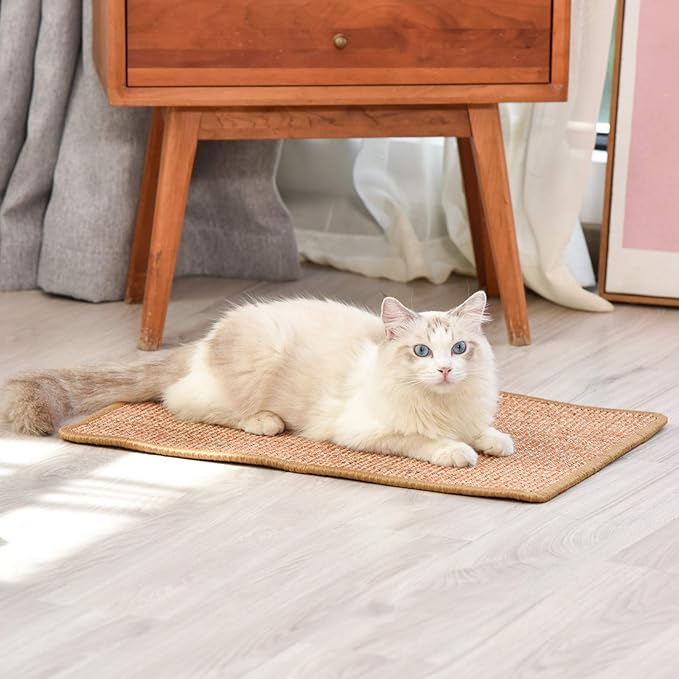 FUKUMARU Cat Scratcher Mat, 23.6 X 15.7 Inch Natural Sisal Cat Scratch Mats - Image 8