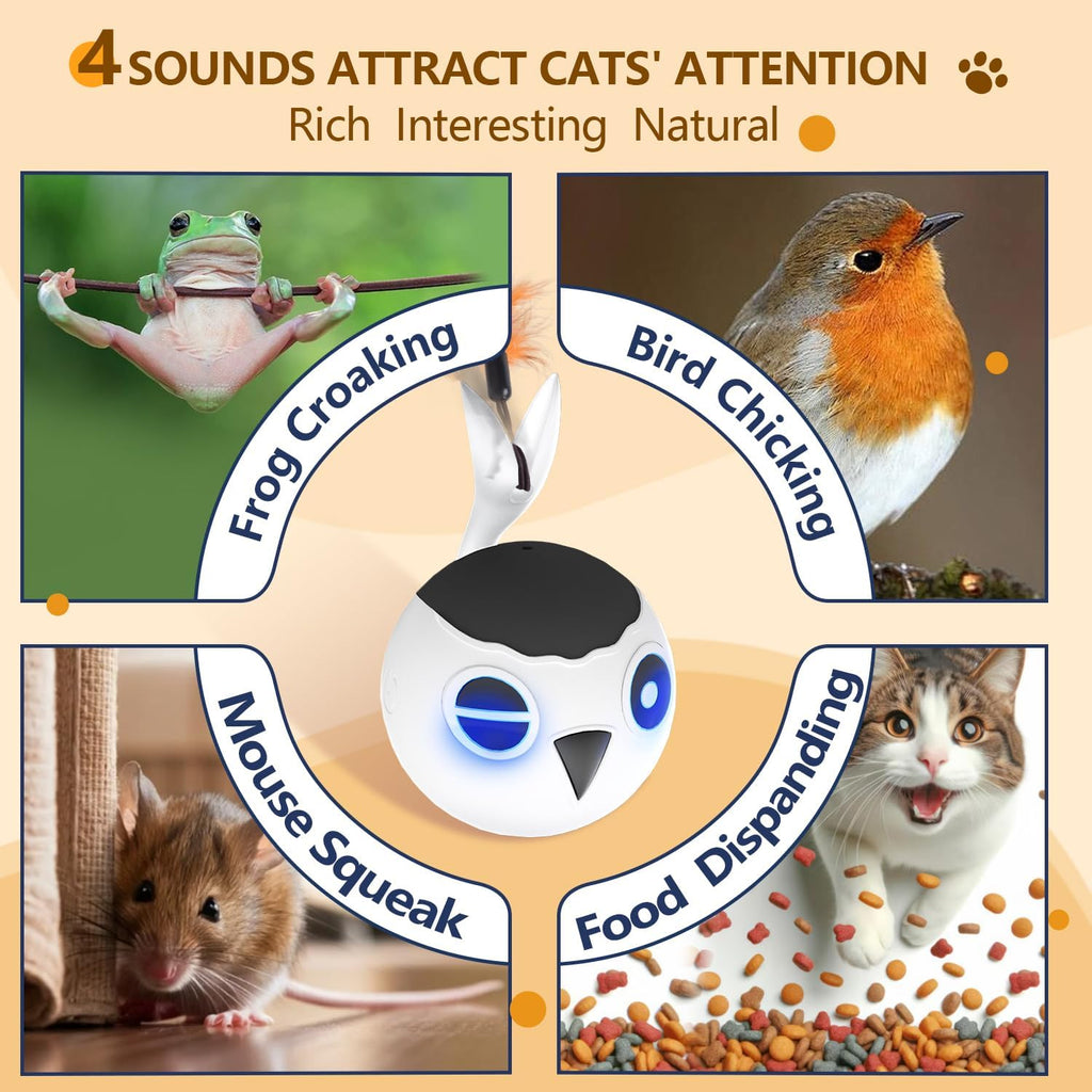 Cat Toys Ball, Smart Motion Sensor Moving Ball with 4 Sounds& 3 Speed Modes