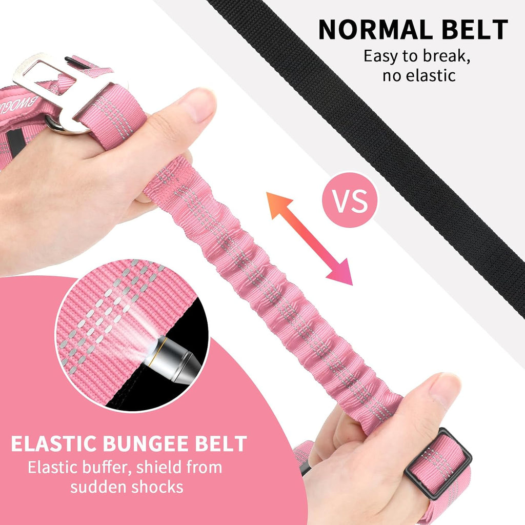 2 Pack Dog Seat Belt for Car, Elastic Bungee Buffer Safety Seat Belt