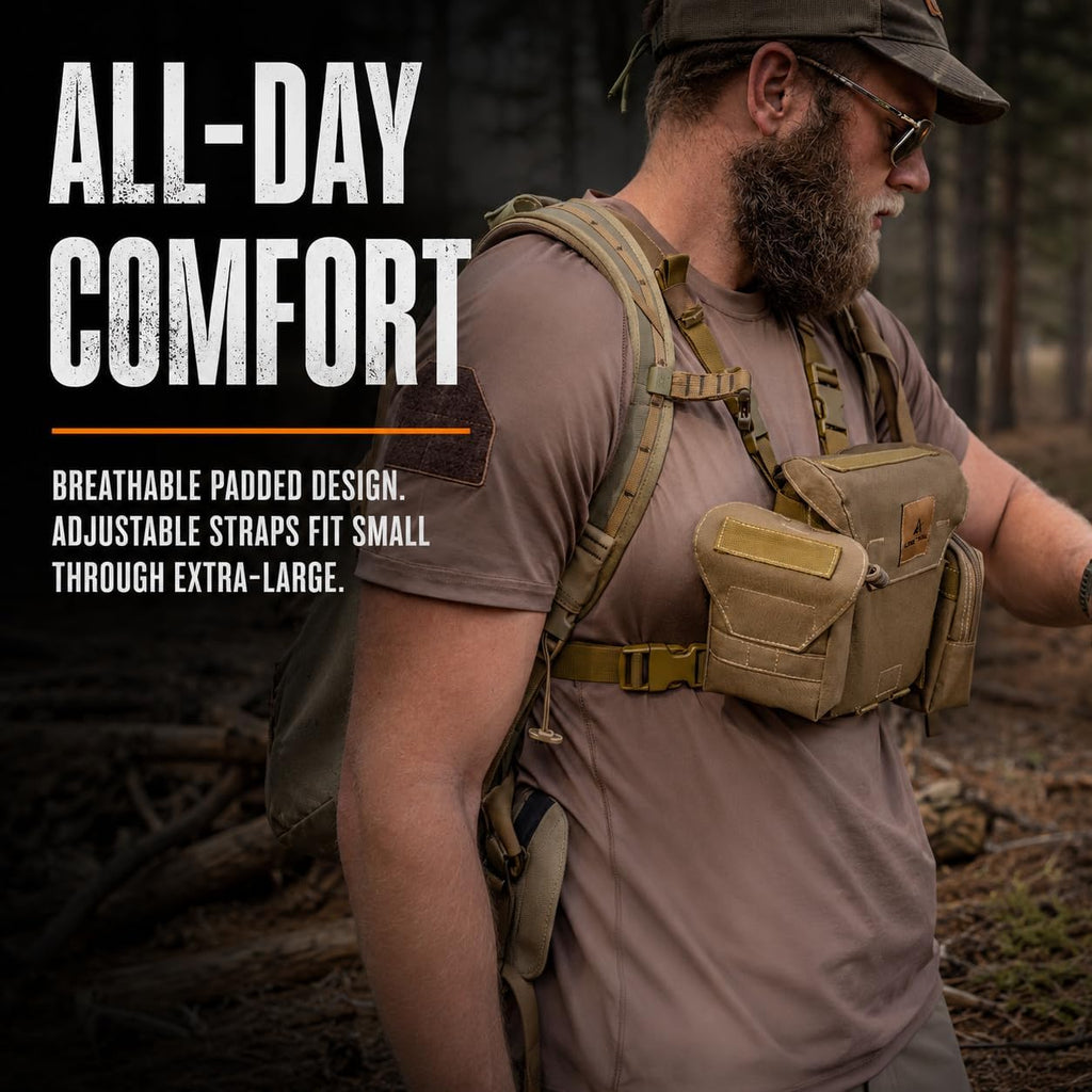 Lone Trail Binocular Harness Chest Pack - Bino Harness Hunting Chest Rig