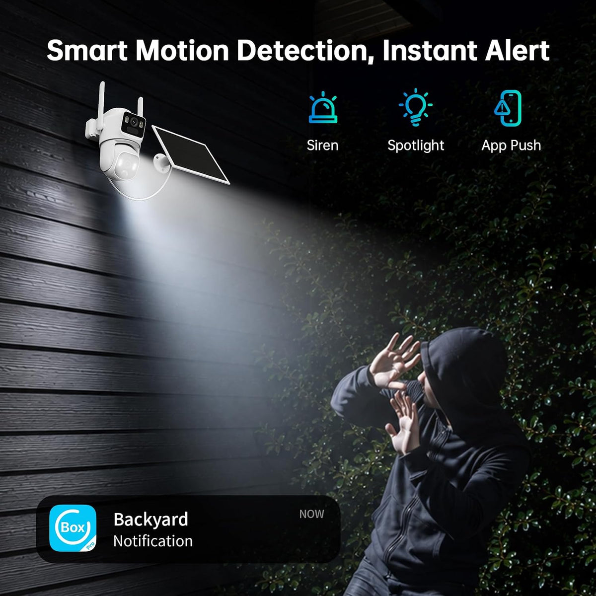 ELYSOO Dual Lens 4G LTE Cellular Security Camera, 2K HD Video, No WiFi Needed, 360° View Camera with Night Vision, Easy to Install, PIR Alarm, Built-in SIM Card(Supports Verizon/AT&T/T-Mobile) - White