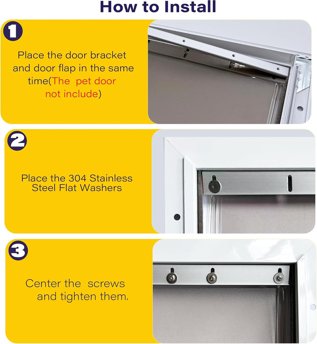 2Pack Pac11-11039 Large Dog Door Replacement Flaps with Bracket，Brown