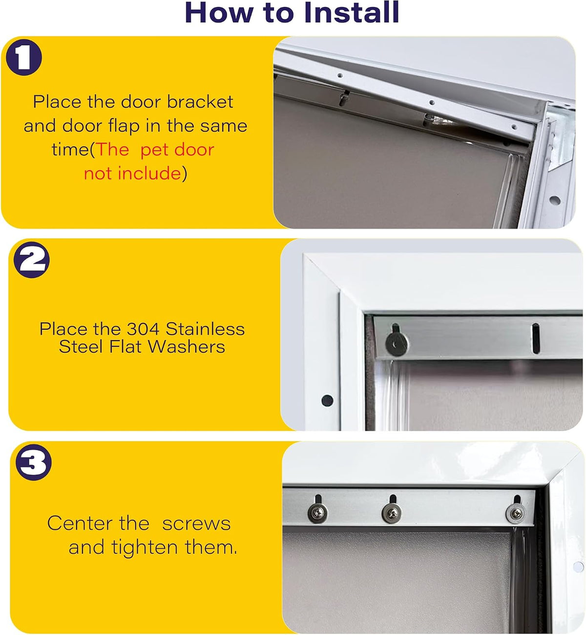 2Pack Pac11-11039 Large Dog Door Replacement Flaps with Bracket，Brown